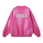 Round Neck Washed Distressed Ombre Heavyweight Sweatshirt(440GSM)