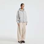 Unisex Boxy Cropped Fleece Zip-up Hoodie(380GSM)