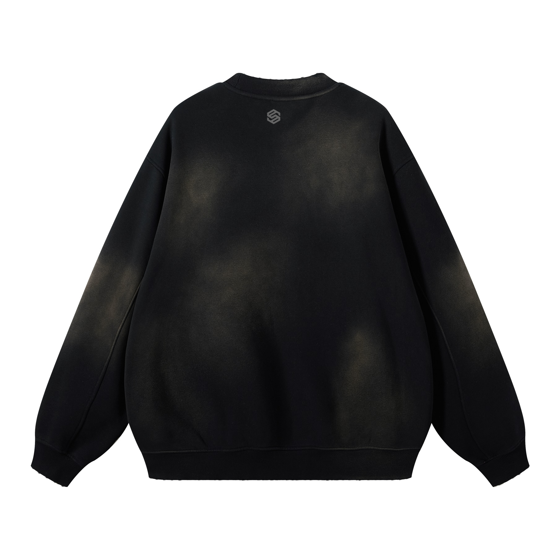 Round Neck Washed Distressed Ombre Heavyweight Sweatshirt (440GSM)