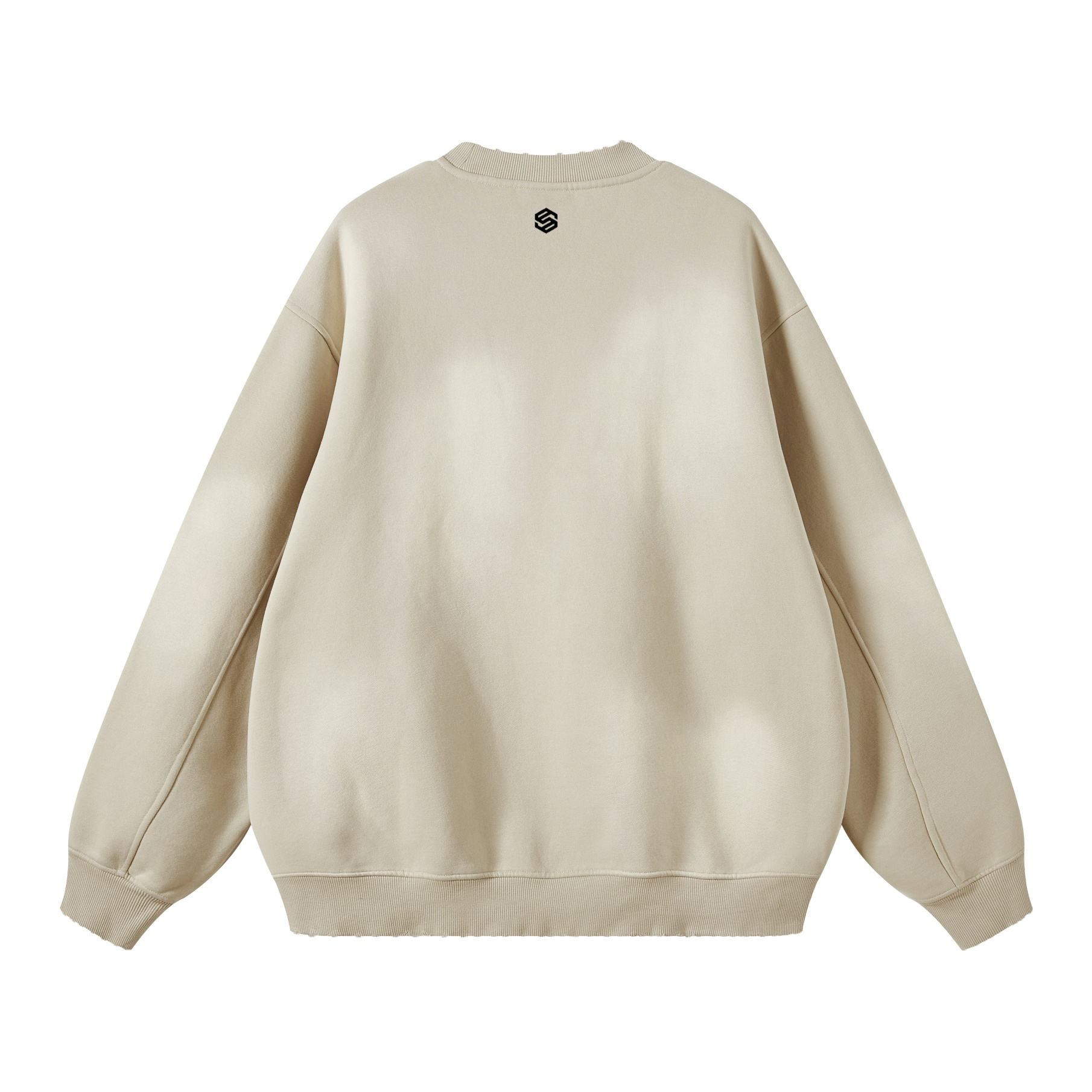 Round Neck Washed Distressed Ombre Heavyweight Sweatshirt (440GSM)