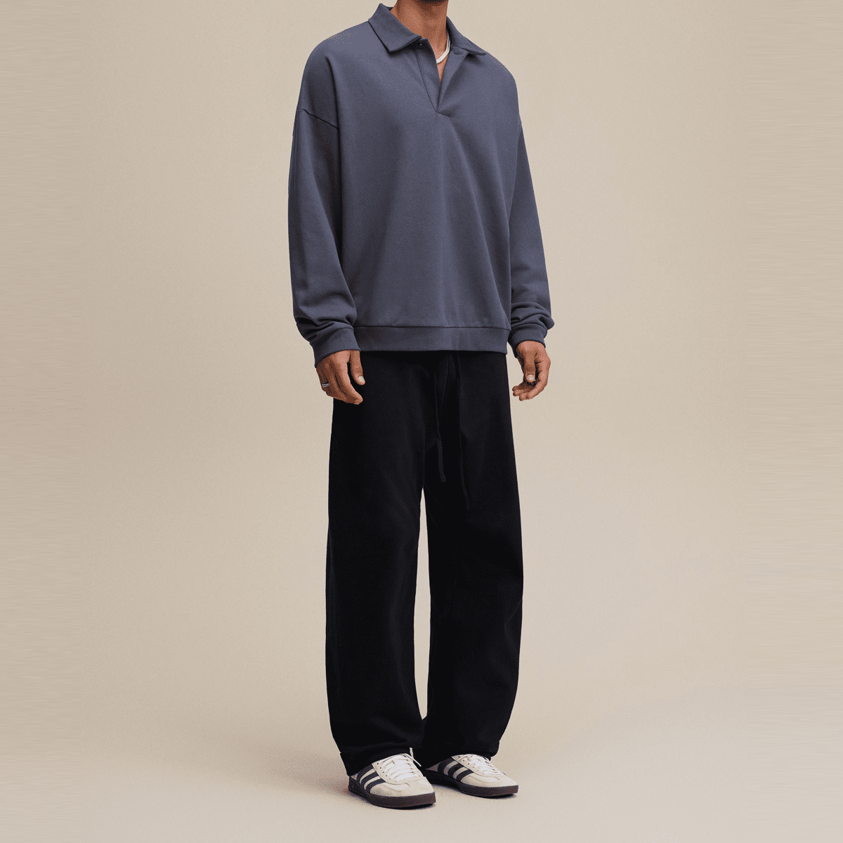 Men’s Half-Placket Polo Collar Sweatshirt