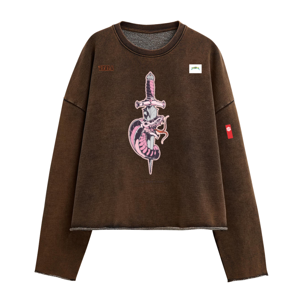 440GSM Unisex Washed Cropped Sweatshirt