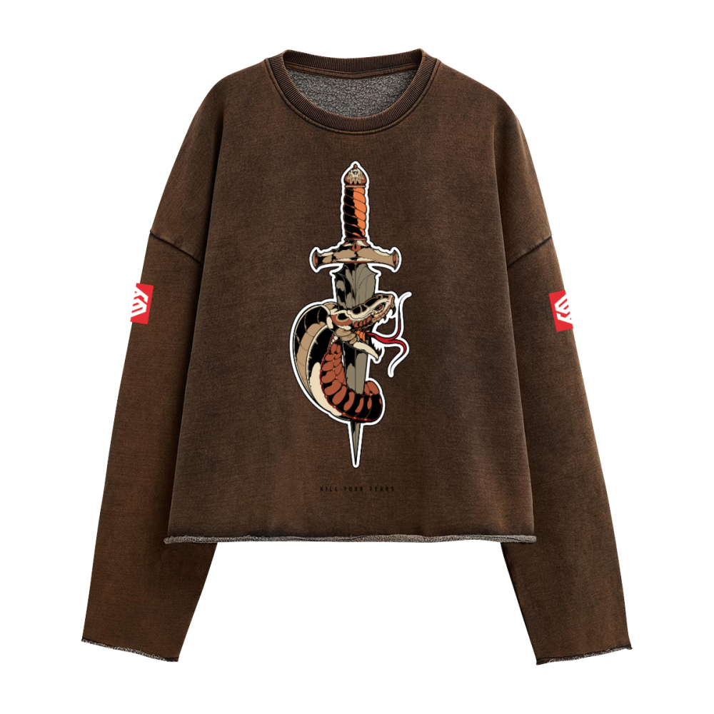 440GSM Unisex Washed Cropped Sweatshirt