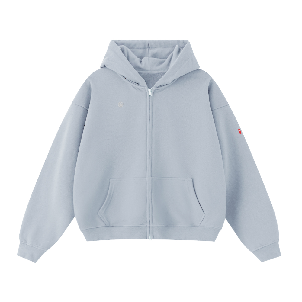 Unisex Cropped Double-Zip Hoodie (460 GSM)
