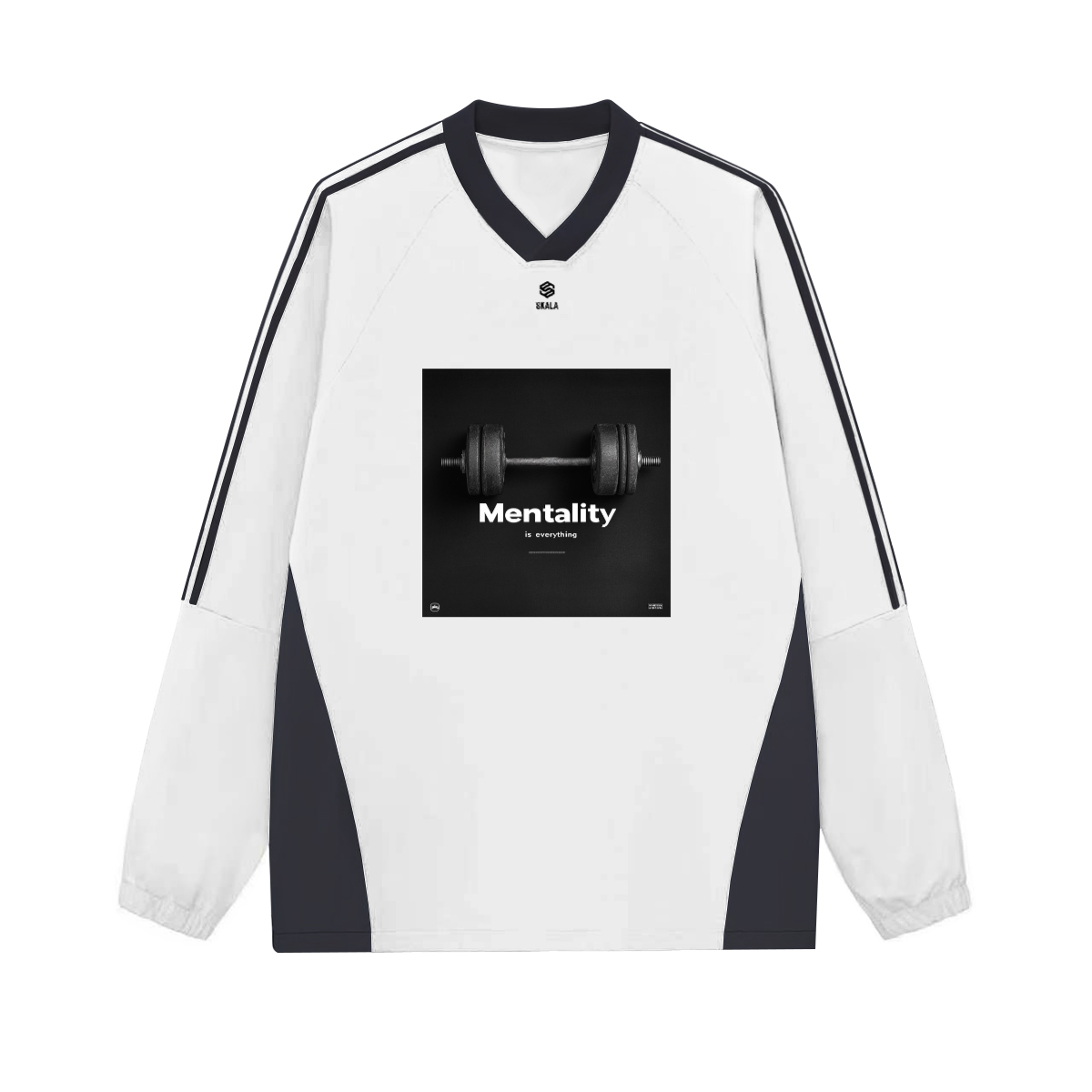 Colorblock V-neck Long Sleeve Shirt