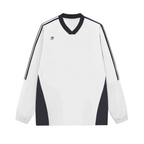 Colorblock V-neck Long Sleeve Shirt