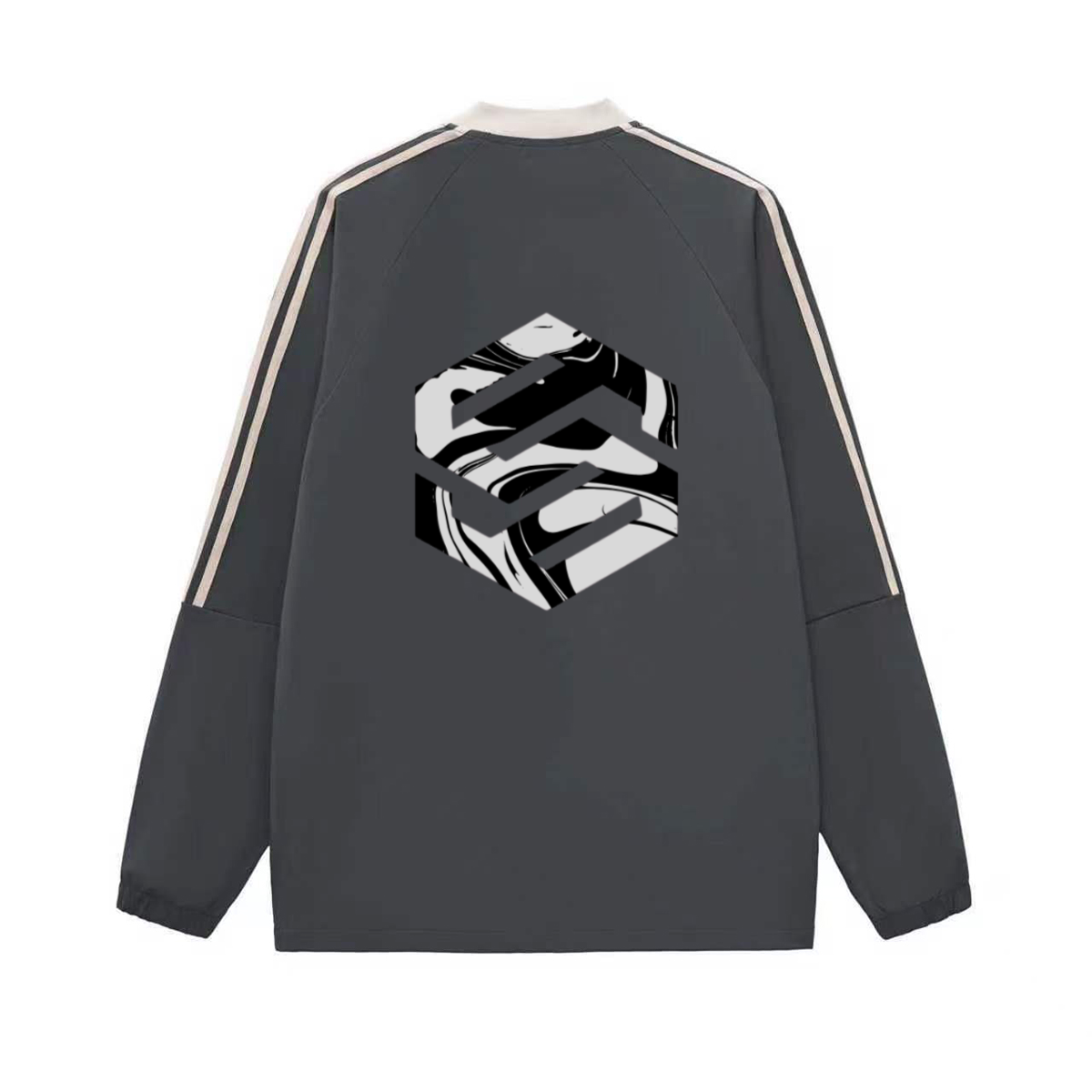 Colorblock V-neck Long Sleeve Shirt