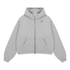 unisex cropped fleece zip-up hoodie
