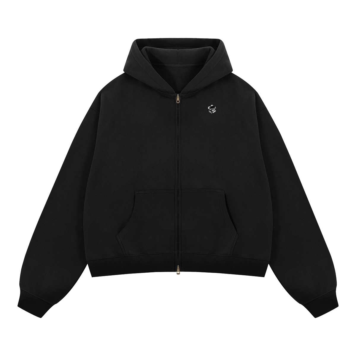 unisex cropped fleece zip-up hoodie