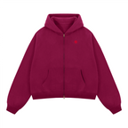 Unisex Boxy Cropped Fleece Zip-up Hoodie(380GSM)