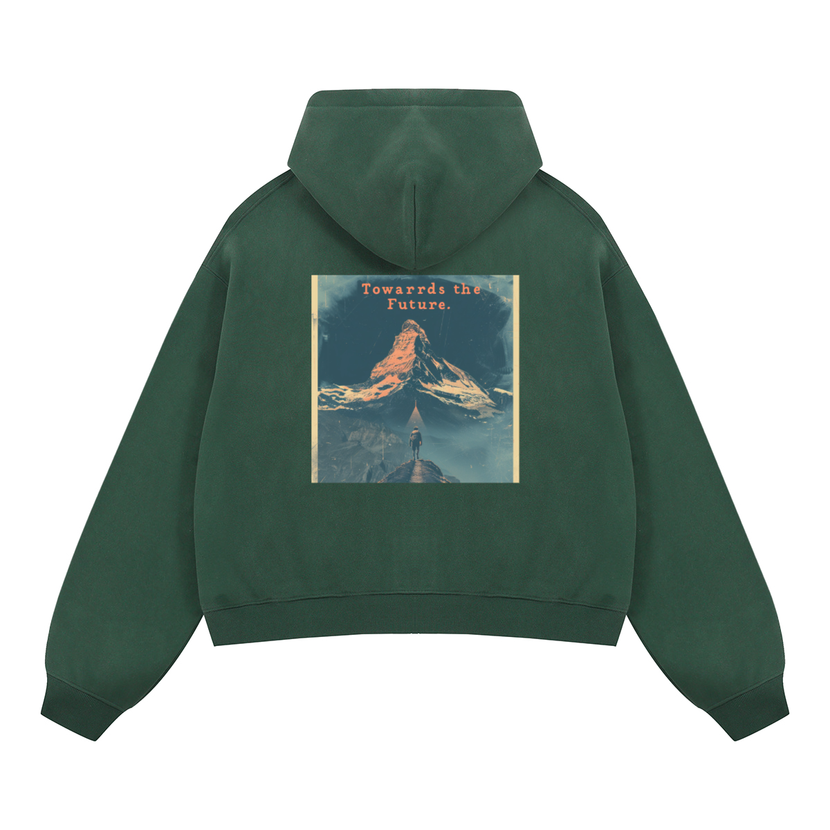 Unisex Boxy Cropped Fleece Zip-Up Hoodie