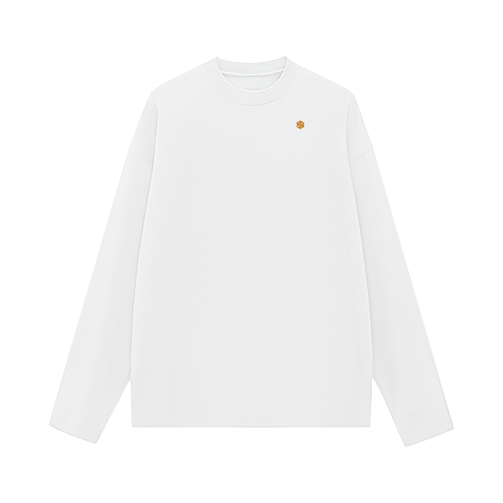 Unisex 100% Cotton Solid Color Long Sleeve T-shirt