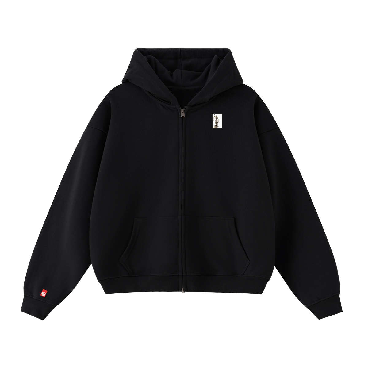 Unisex Cropped Double-Zip Hoodie