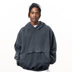 Reverse Pocket Distressed Unisex Hoodie