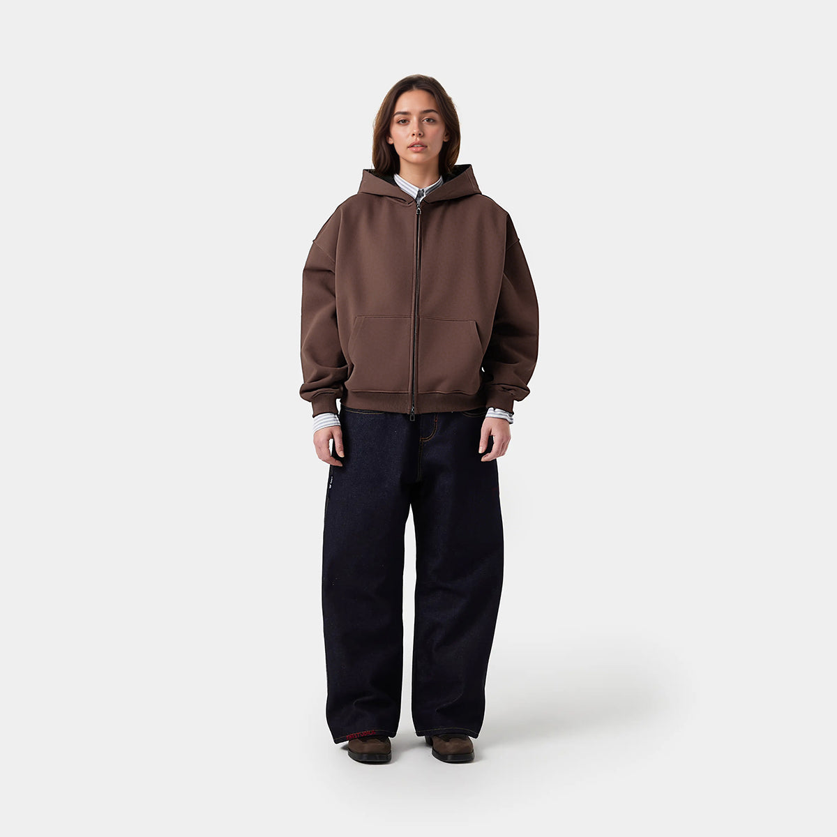 Unisex Cropped Double-Zip Hoodie (460 GSM)