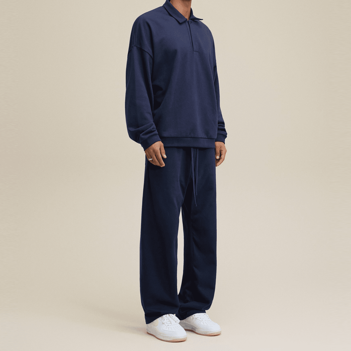 Men’s Half-Placket Polo Collar Sweatshirt