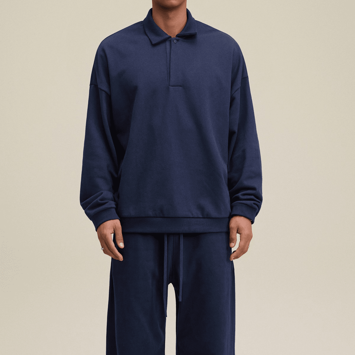 Men’s Half-Placket Polo Collar Sweatshirt